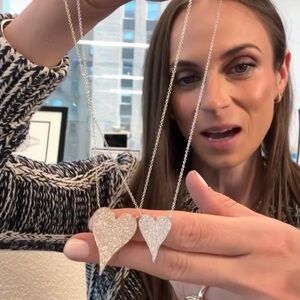 STEPHANIE GOTTLIEB  MEDIUM TOKEN PAVE HEART NECKLACE